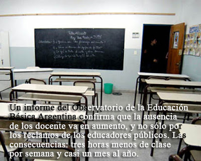 El ausentismo de los docentes argentinos alcanza el 40 por ciento