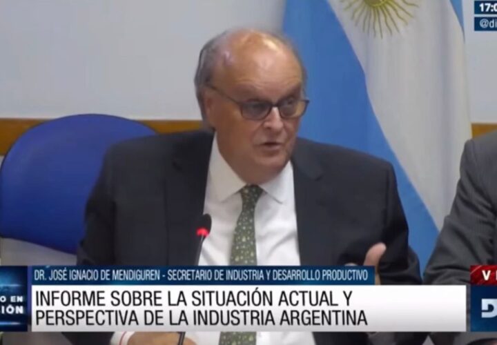 De Mendiguren destacó el aumento de la inversión industrial ante la Cámara Baja