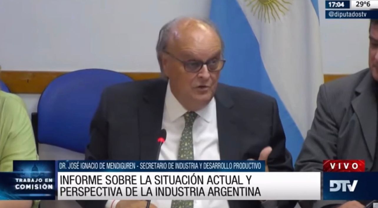 De Mendiguren destacó el aumento de la inversión industrial ante la Cámara Baja