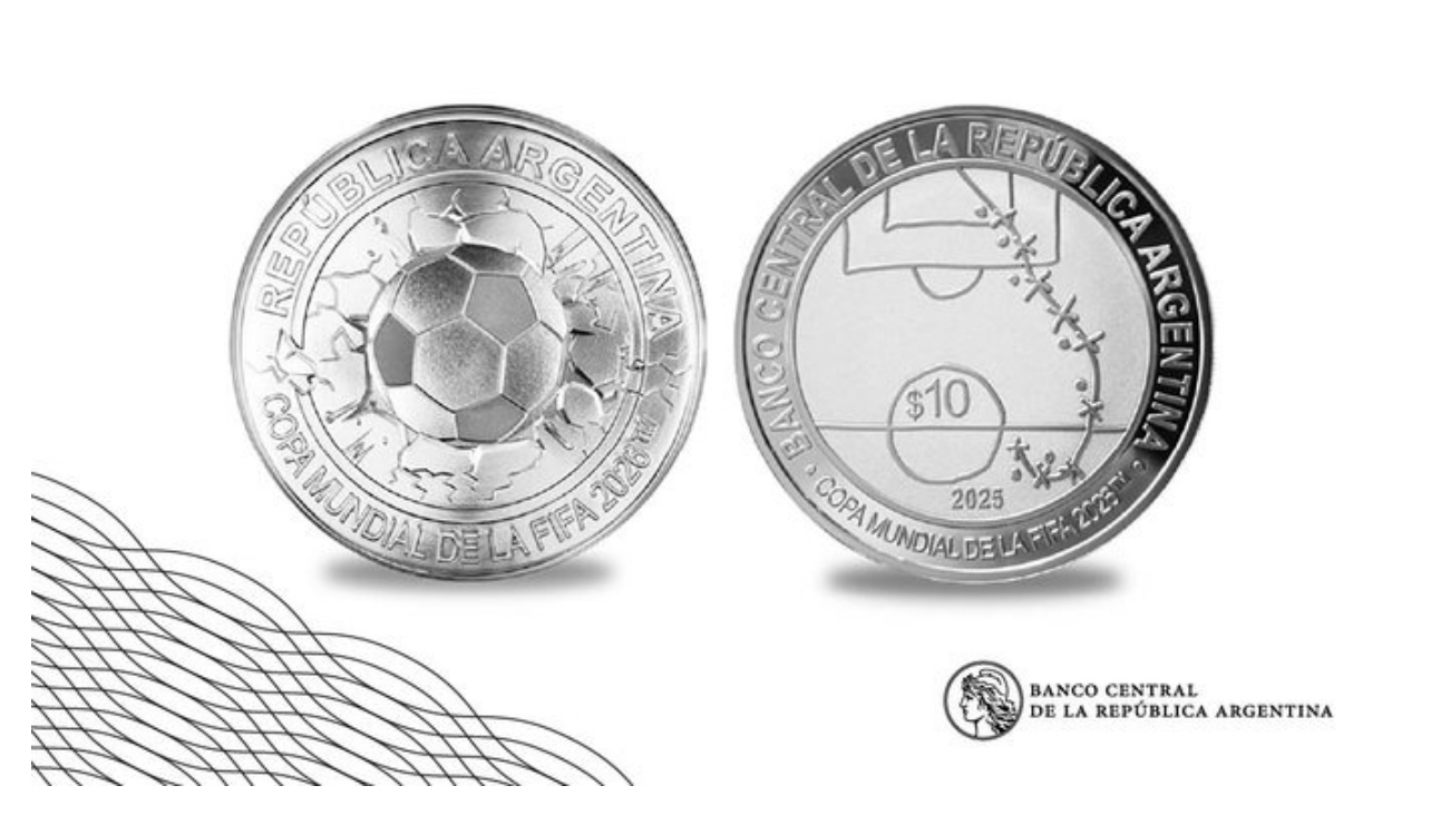 Cómo es la moneda conmemorativa de plata de la Copa Mundial FIFA 2026 que presentó el BCRA